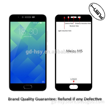 HUYSHE cell phone for Meizu M5 scratch resiatant 2.5D full cover tempered glass screen protector for Meizu M5